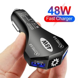 Car Charger Factory - 48W QC3.0 Fast Charging Dual Port Charger