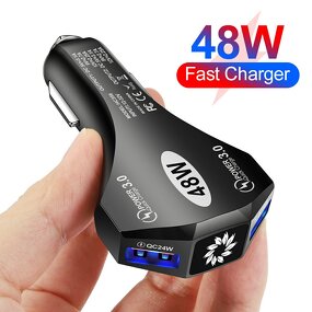 Car Charger Factory - 48W QC3.0 Fast Charging Dual Port Charger
