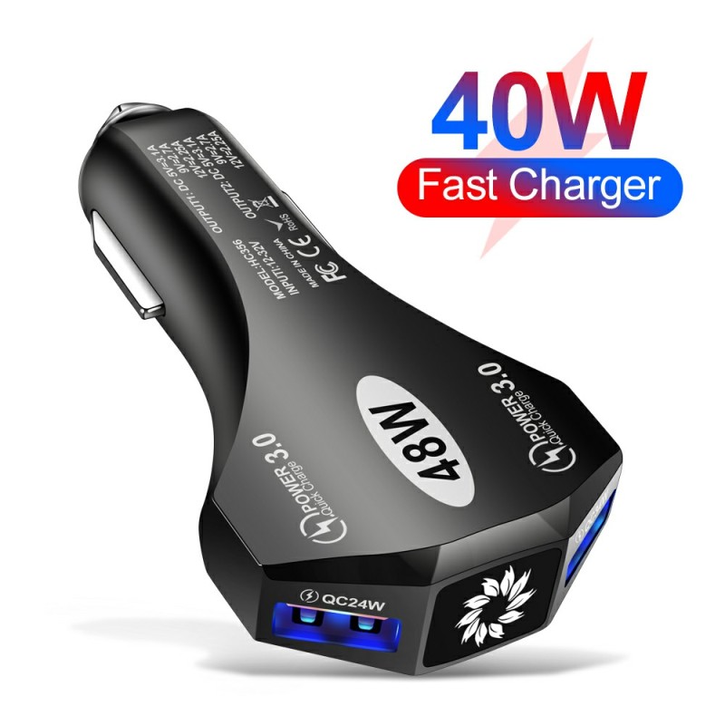 Car Charger Manufacturer - 48W Dual USB Port QC3.0 Car Charger