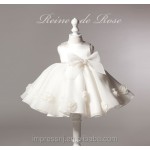 Baby Girls Dress Manufacturer - White Embroidered Satin