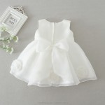 Baby Girls Dress Manufacturer - White Embroidered Satin