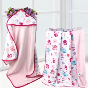 Coral Fleece Towel Supplier - Plain Cartoon Hooded