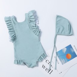 Beach Suit Manufacturer - Simple Sleeveless Ruffle Solid