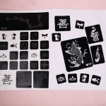 小花蝴蝶HH临时指甲花纹身模板喷枪闪光绘画模板的妇女和儿童