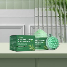 SAUVASINE深层清洁清爽控油强化发根天然迷迭香薄荷头皮磨砂套装与梳子