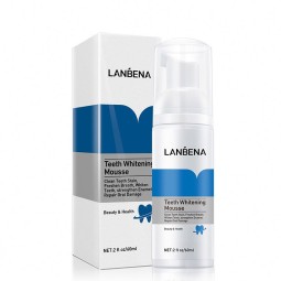 LANBENA 60Ml薄荷美白牙齿摩丝去除牙菌斑污渍口腔异味牙膏美白清洁牙齿摩丝