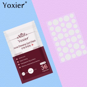 36pcs痤疮敷料斑点补丁疙瘩去除工具集面霜护肤瑕疵治疗隐形痤疮贴纸