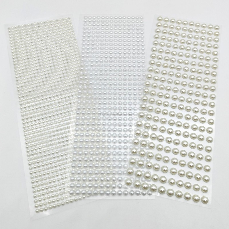 Wholesale 4mm 6mm 8mm Scrapbook Adhesive Pearl Stickers for Wedding Paper Crafts Decorative