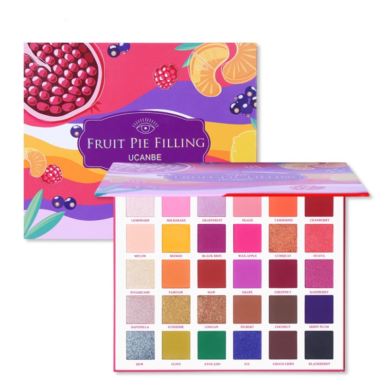 UCANBE Fruit Pie Filling Eye Shadow Palette Makeup Shimmer Matte 30Colors Highly Pigmented Waterproof Long-Lasting Eyeshadows