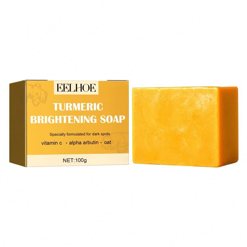 EELHOE Deep Cleansing Brightening Remove Dark Spot Handmade Organic Vitamin C Turmeric Soap 100g
