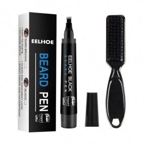 2 Colors Beard Pen Kit Effectively Cover Beard Shadows Silky Brush Waterproof