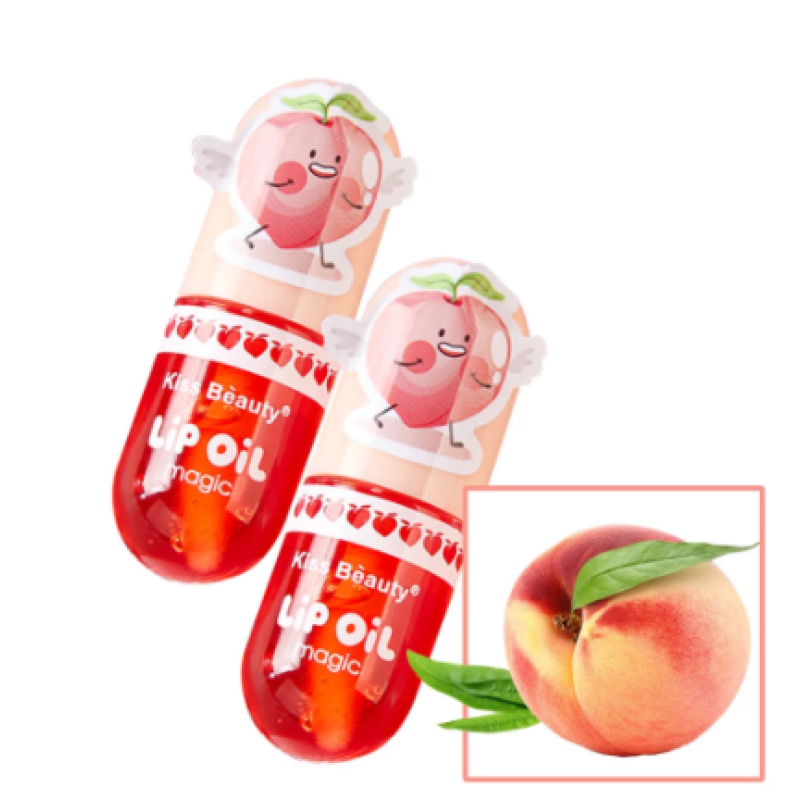 Dropshipping Peach Lip Glaze Temperature Change Capsule Lip Gloss Cream Non-Stick Cup Moisturizing Nourishing Waterproof Feature