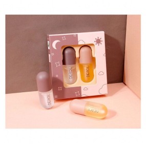 DEROL Ginger Mint Lip Enhancer Set Moisturizing Plumping Lip Gloss Day and Night Double Effect Nutritious Lips Enhancer