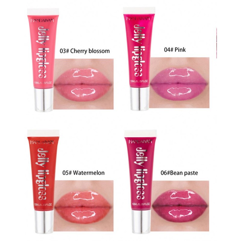 HANDAIYAN Moisturizer Natural Jelly Lip Gloss Plumping Lipgloss Glass Lip Plumper Makeup Waterproof Lipstick Cosmetics 12 Colors