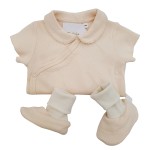 Baby Booties Supplier - GOTS Organic Cotton Knitted Apricot