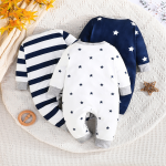 Baby Romper Manufacturer - Comfortable Button Three-Piece Set
