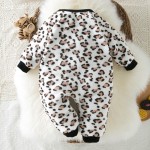 Baby Rompers Manufacturer - Fleece-Lined Leopard Print Knitted