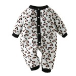 Baby Rompers Manufacturer - Fleece-Lined Leopard Print Knitted
