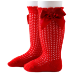 Girls Socks Factory - Ribbon Bow Knee High Anti-Slip