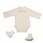 Baby Booties Supplier - GOTS Organic Cotton Knitted Apricot
