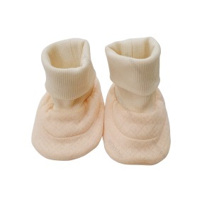 Baby Booties Supplier - GOTS Organic Cotton Knitted Apricot
