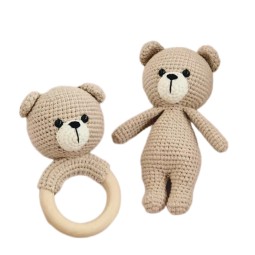 Crochet Teether Manufacturer - Lovely Knitted Bunny Wooden