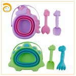 Beach Bucket Set Supplier - 4 Piece Folding Silicone Toys