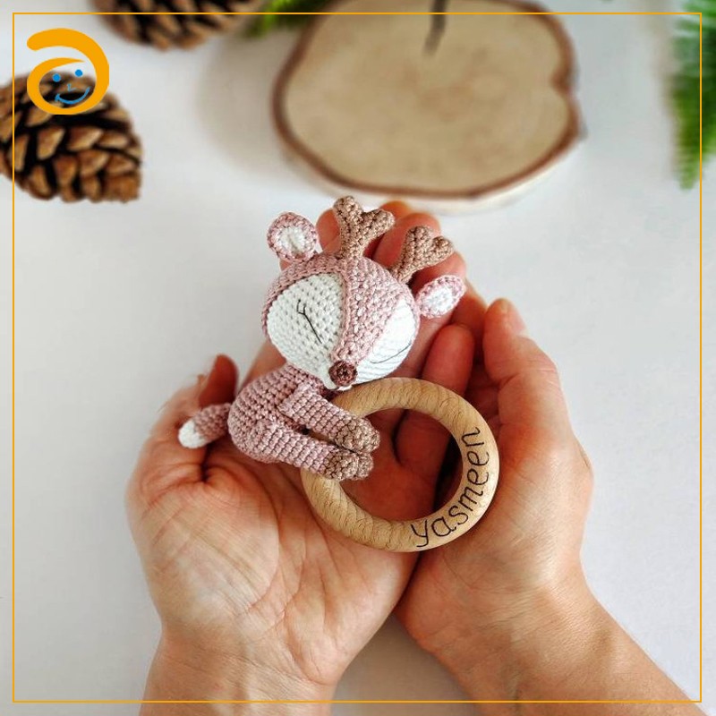 Crochet Rattle Manufacturer - Bat Teether Ring Chew Toy