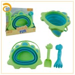Beach Bucket Set Supplier - 4 Piece Folding Silicone Toys