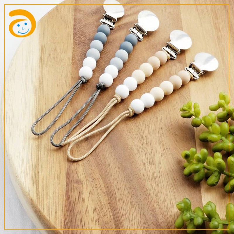 Pacifier Clips Manufacturer - Silicone Beaded Lanyard Wooden