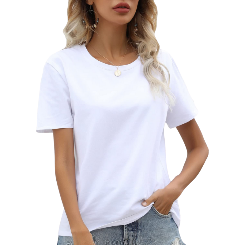 Women's T-Shirt Factory - Elegant Summer Casual Cotton