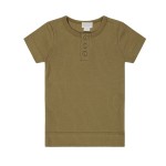 Toddler Tshirts Manufacturer - Ribbed Short Sleeve Henley