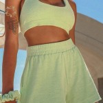 Terry Bra Set Manufacturer - Organic Bamboo Halter Crop