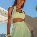 Terry Bra Set Manufacturer - Organic Bamboo Halter Crop