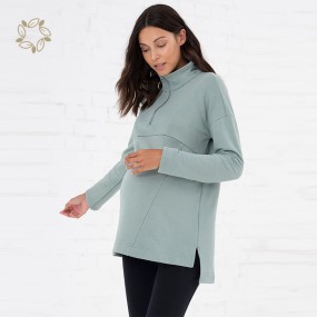 Maternity Sweatshirt Factory - Organic Cotton Half Zip