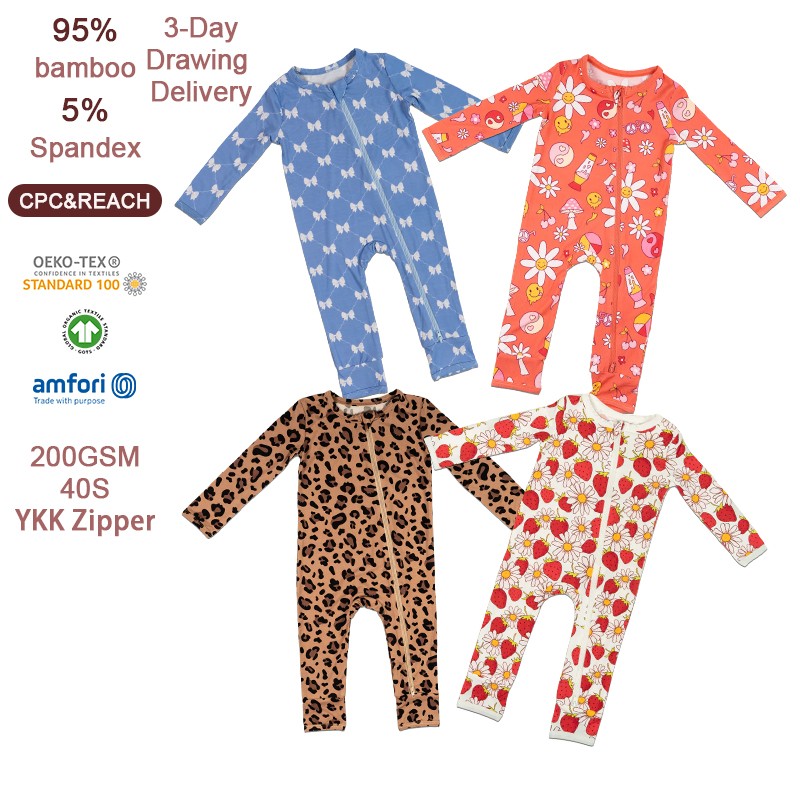 Baby Pajamas Supplier - Organic Bamboo Zipper Jersey