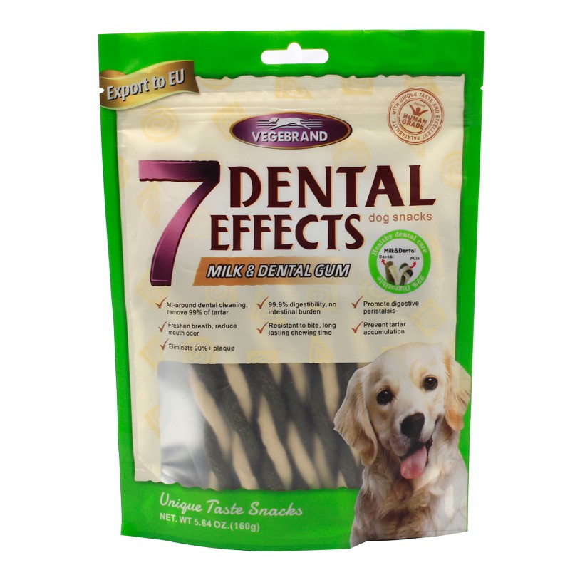 Healthy Pet Dental Chew Twist Sticks Avocado & Milk Flavor Dog Molar Practice Teeth Cleaning Treats Tartar Removing Dog Snacks