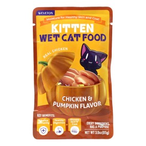 High Protein Nutrition Balanced Cat Creamy Wet Food All Age 85g Pouch Packed Grain&Sugar Free Cat Food Snacks Skin&Coat Health