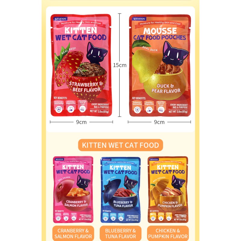 Factory Supply Cat Creamy Wet Food High Protein Pet Cat Food Snacks Artificial Color Free For Sensitive Digestion Kitten&Adults