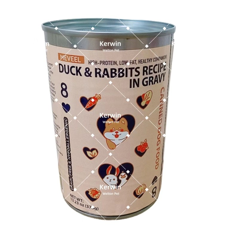 Wholesale Free Samples High Nutritious Pet Natural Wet Dog Food Treats 375g Duck Flavor Mousse Canned Wet Food for Dogs and Cats