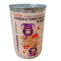 批发OEM高营养宠物天然湿狗食品375克牛肉味慕斯罐头湿狗食品