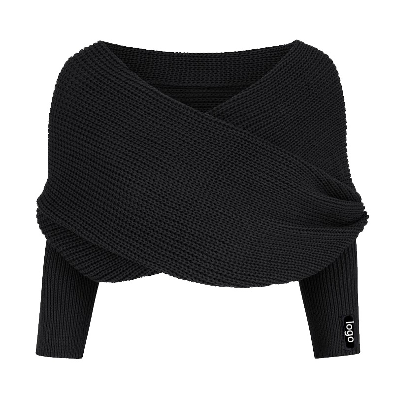 Long Sleeve Scarf Supplier - Knitted Plain Acrylic Square