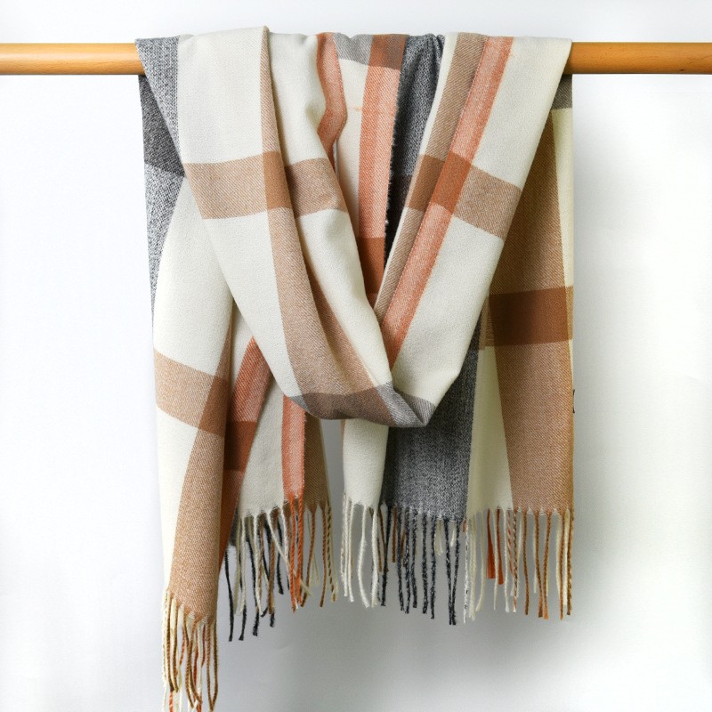 Plaid Scarf Supplier - Autumn Winter Classic Tassel