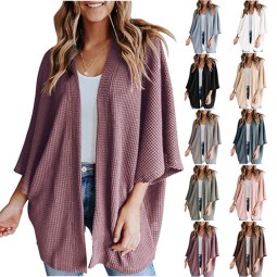 Knitted Cardigan Factory - Women Loose Bat Sleeve