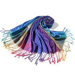 Rainbow Scarf Manufacturer - Hot Selling Polyester Jacquard