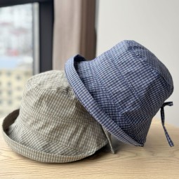 Fisherman Hat Factory - Korean-Style Plaid Summer