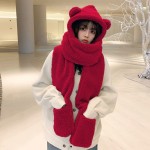 Winter Hat Supplier - Women Bear Hooded Scarf