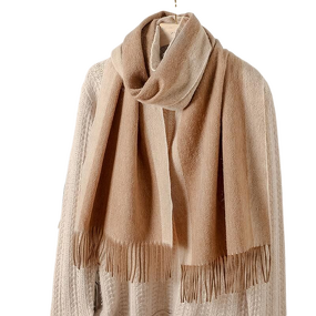 Wool Scarf Factory - New Double-sided Beige