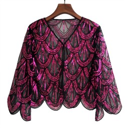 Bolero Shawl Manufacturer - Women's 3/4 Sleeve Sequin