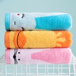 High Quality Yarn Dyed Jacquard Super Soft Cute Cartoon Design Bamboo Towels for Baby Kids Bathroom Washcloths Facial Towels Set